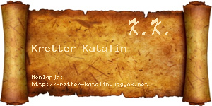 Kretter Katalin névjegykártya